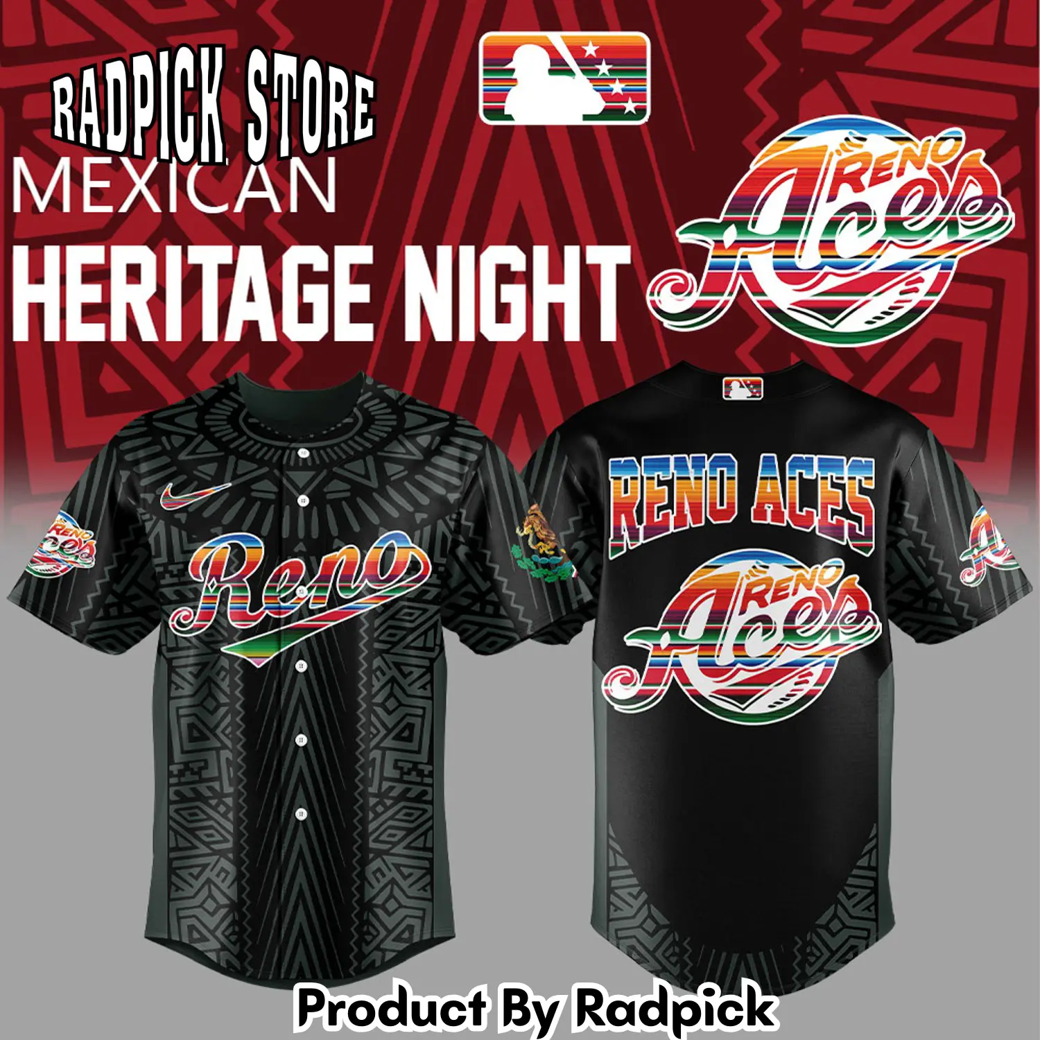 Radpick reno aces mexican heritage night combo baseball jersey rp127199